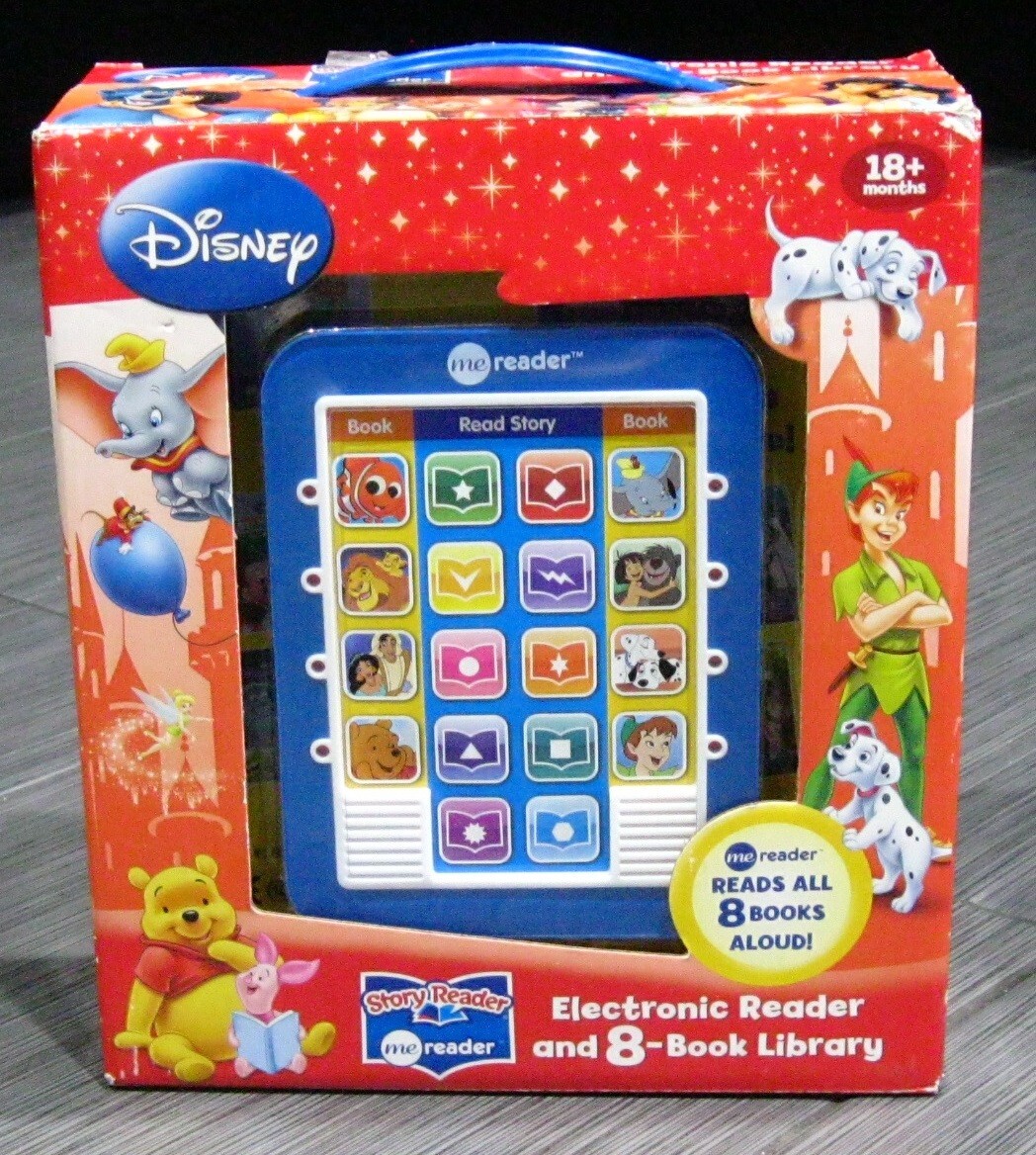 DISNEY POOH ALADDIN DUMBO NEMO 101 DALMATIAN Book Set + Electronic ME READER EX