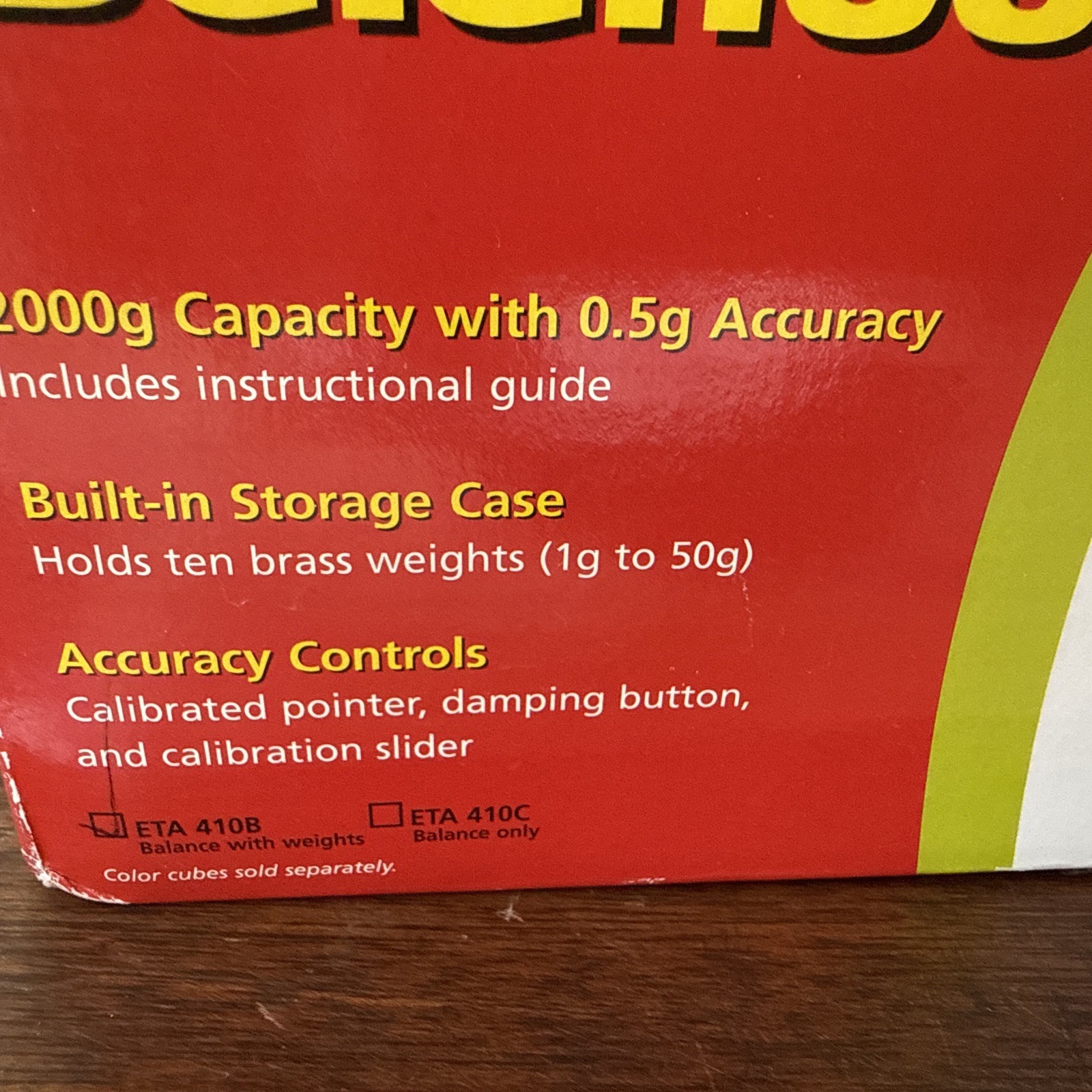 ETA Cuisenaire 410B School Balance Complete Box Manual Brass Weights