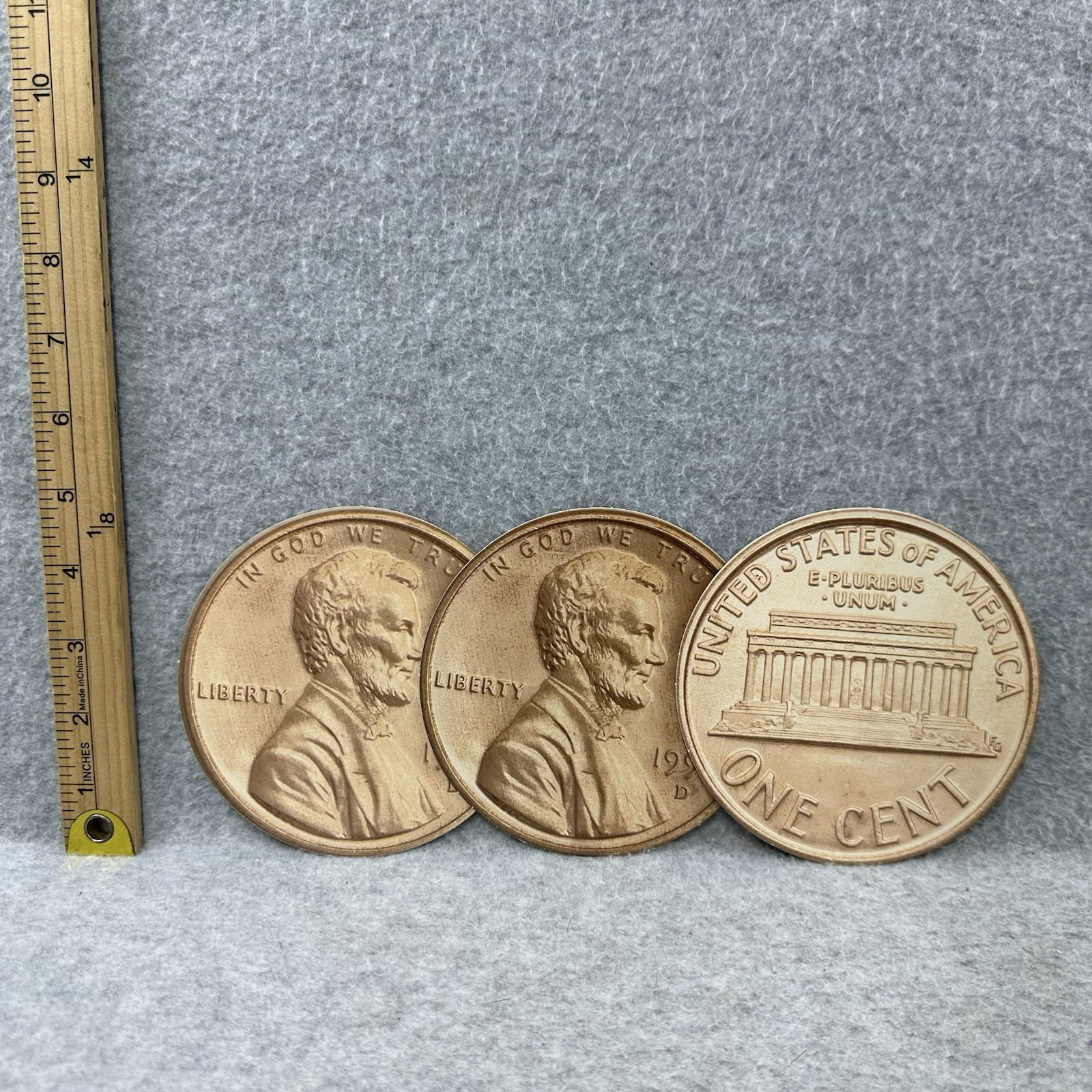 Vintage Oversized US Coin Replica Set Teacher Classroom Learning Money 1990 (11)