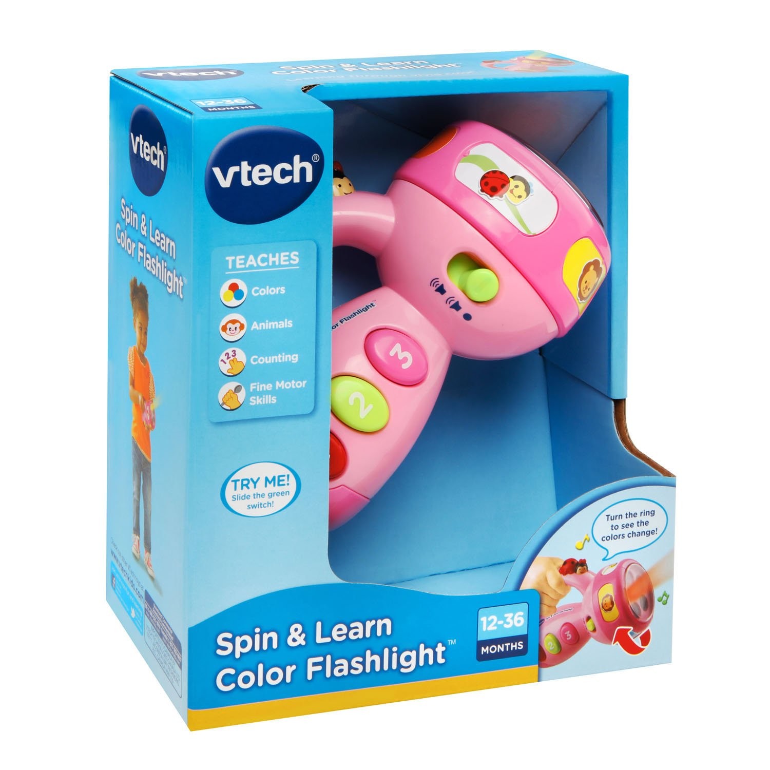 VTech Spin and Learn Color Flashlight Educational Toy for Toddlers Ages 1-3