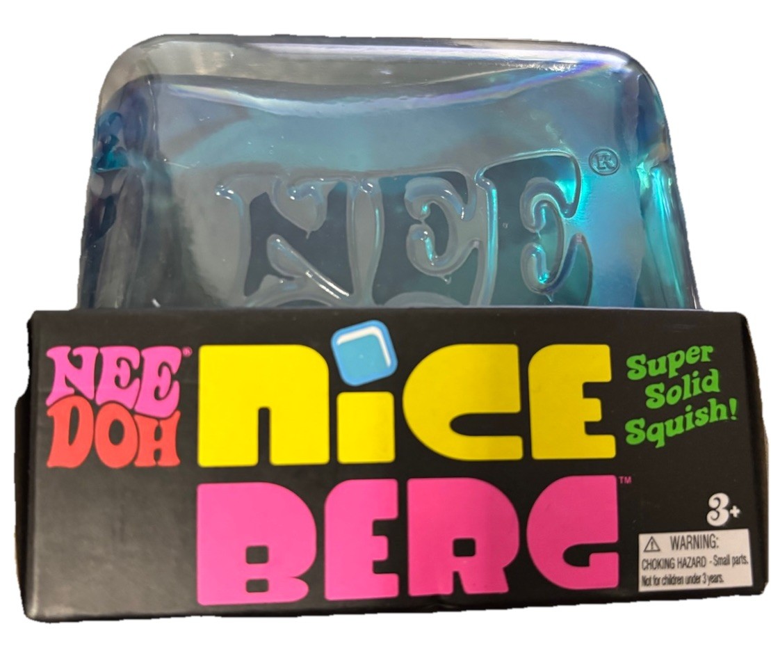 Authentic NeeDoh Nice Berg Blue XL Giant Nee Doh Niceberg Solid Squish Cube 1ct
