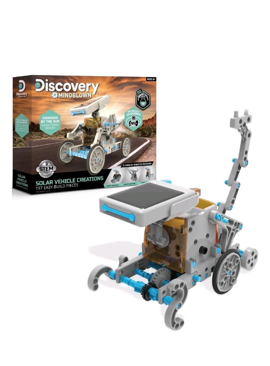 Discovery Mindblown Solar Vehicle Creations Kit STEM 12 Designs197pc,New Sealed
