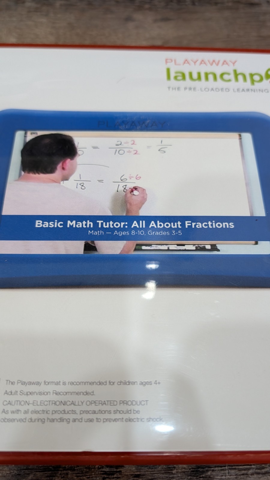 Playaway Launchpad Basic Math Tutor Fractions Learning Tablet, Grade 3-5