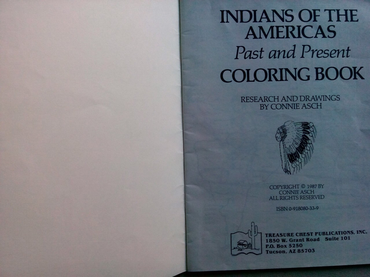 Vintage NEW/UNUSED 1987 Indians Of The Americas Educational Coloring Book