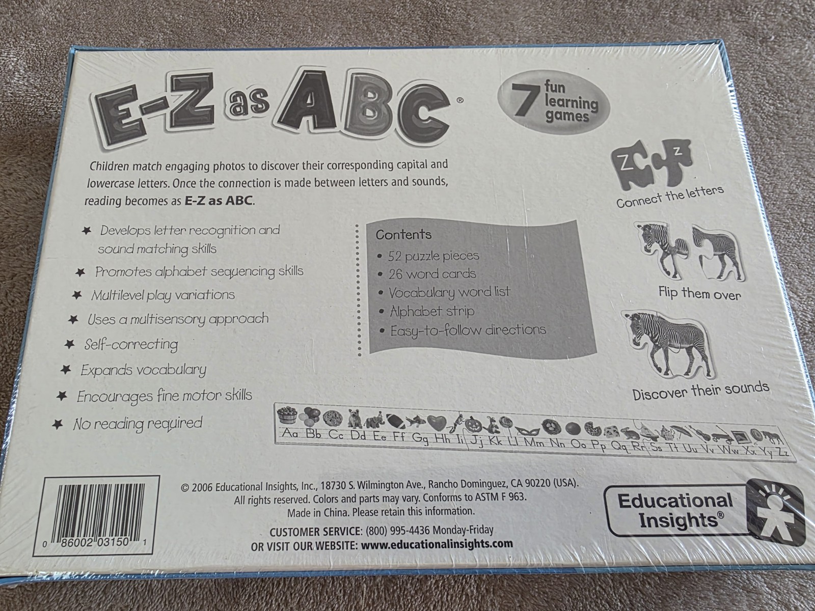 E-Z As ABC 7 Fun Learning Games Ages 3 To 7 New