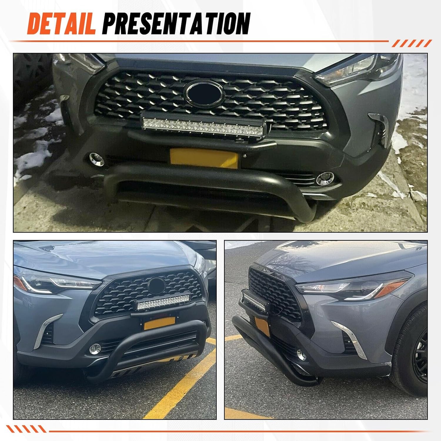 05-15 Toyota Tacoma 3″ Bull Bar Stainless Steel Black Tube Brush Push Grille