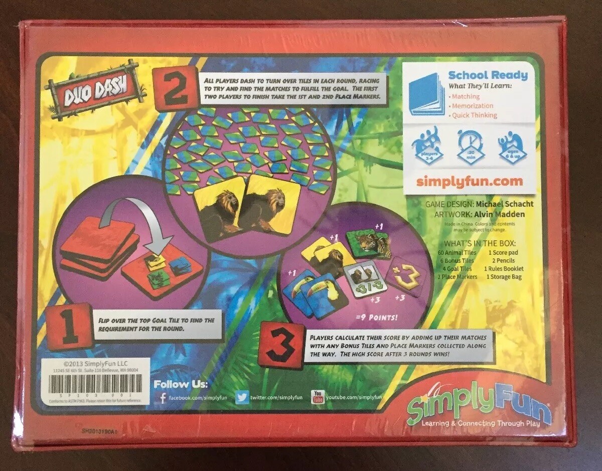 Michael Schacht Dino Dash Simply Fun Learning Game New