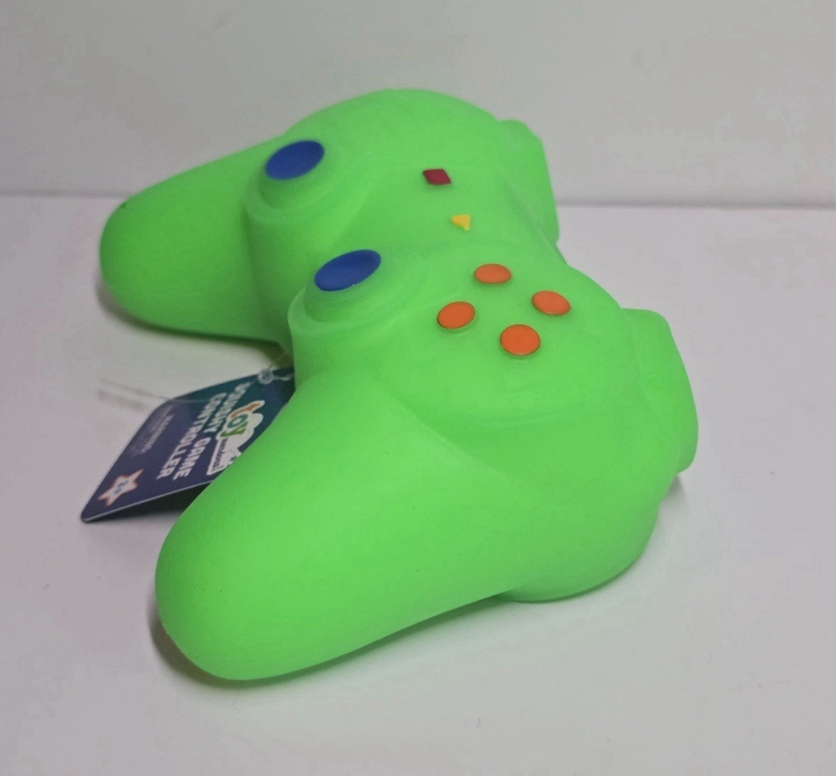 TOYmendous Large Squishy Neon Green Video Game Controller Squeezy Sensory