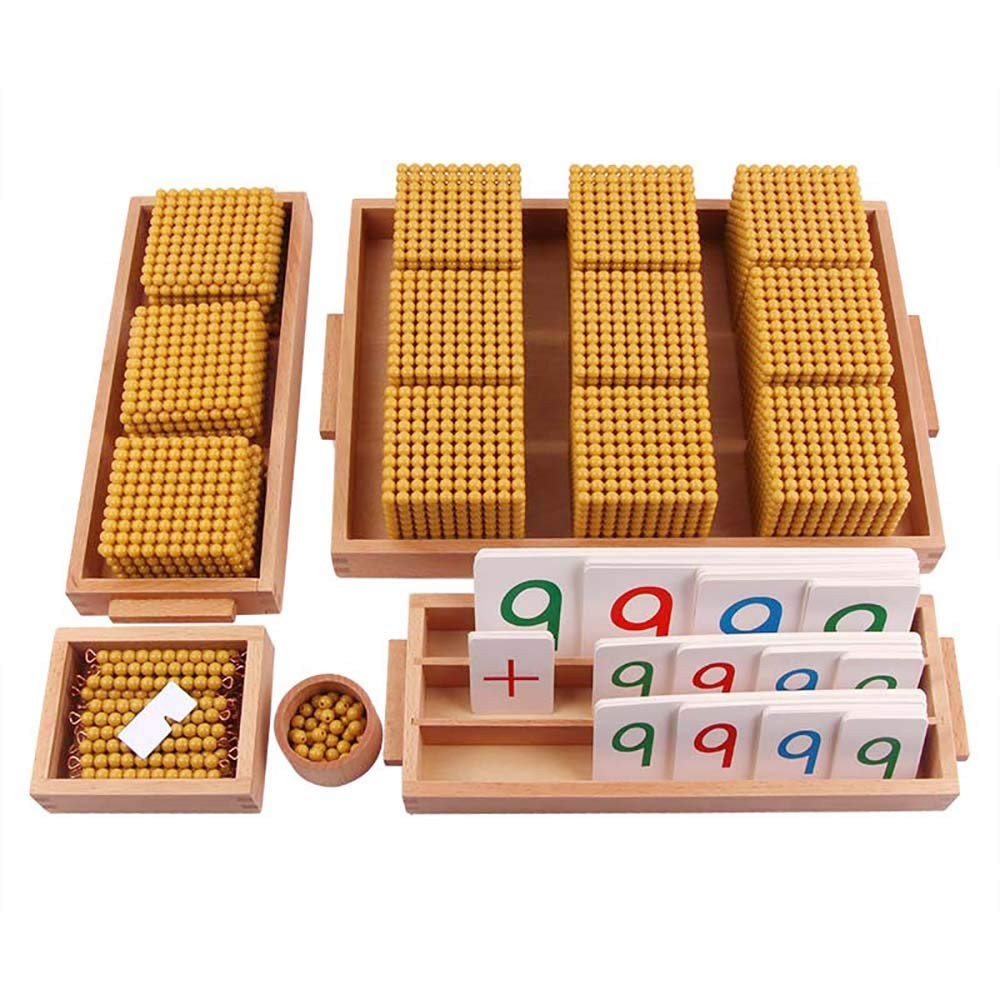 Montessori Golden Beads Decimal System Math Bank Game Educational Learning