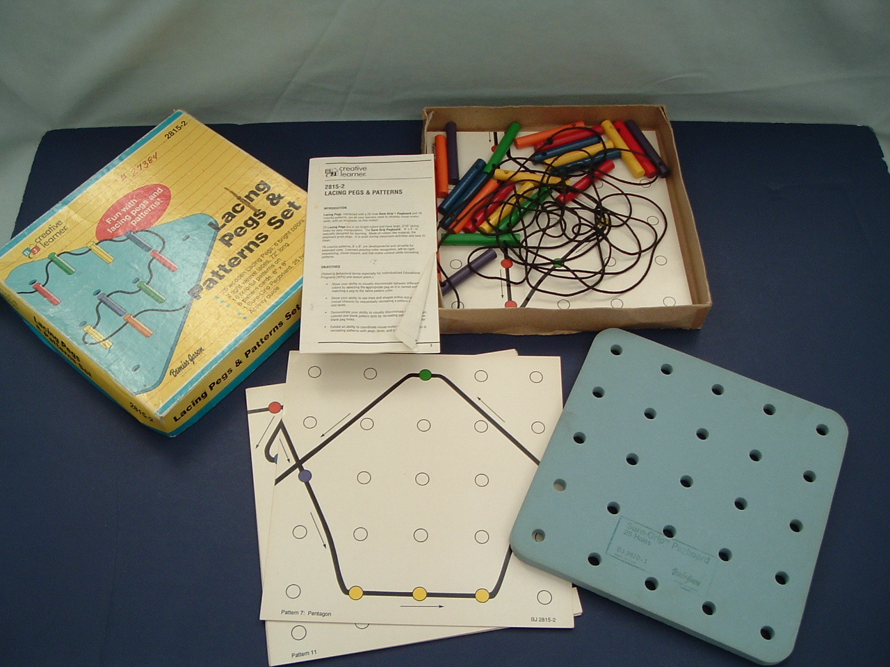 Lacing pegs and patterns set 1990 creative learner Bemiss Jason educational toy