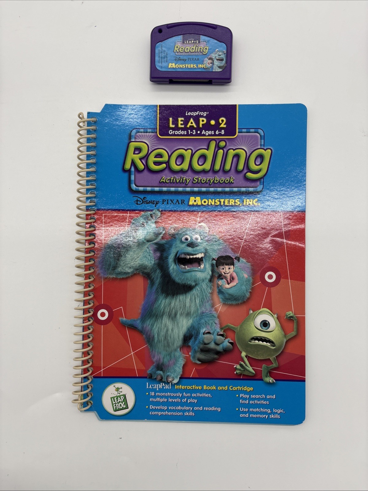 Vintage 2001 LeapFrog Leap Pad Learning System Console + 10 Books ~ Works