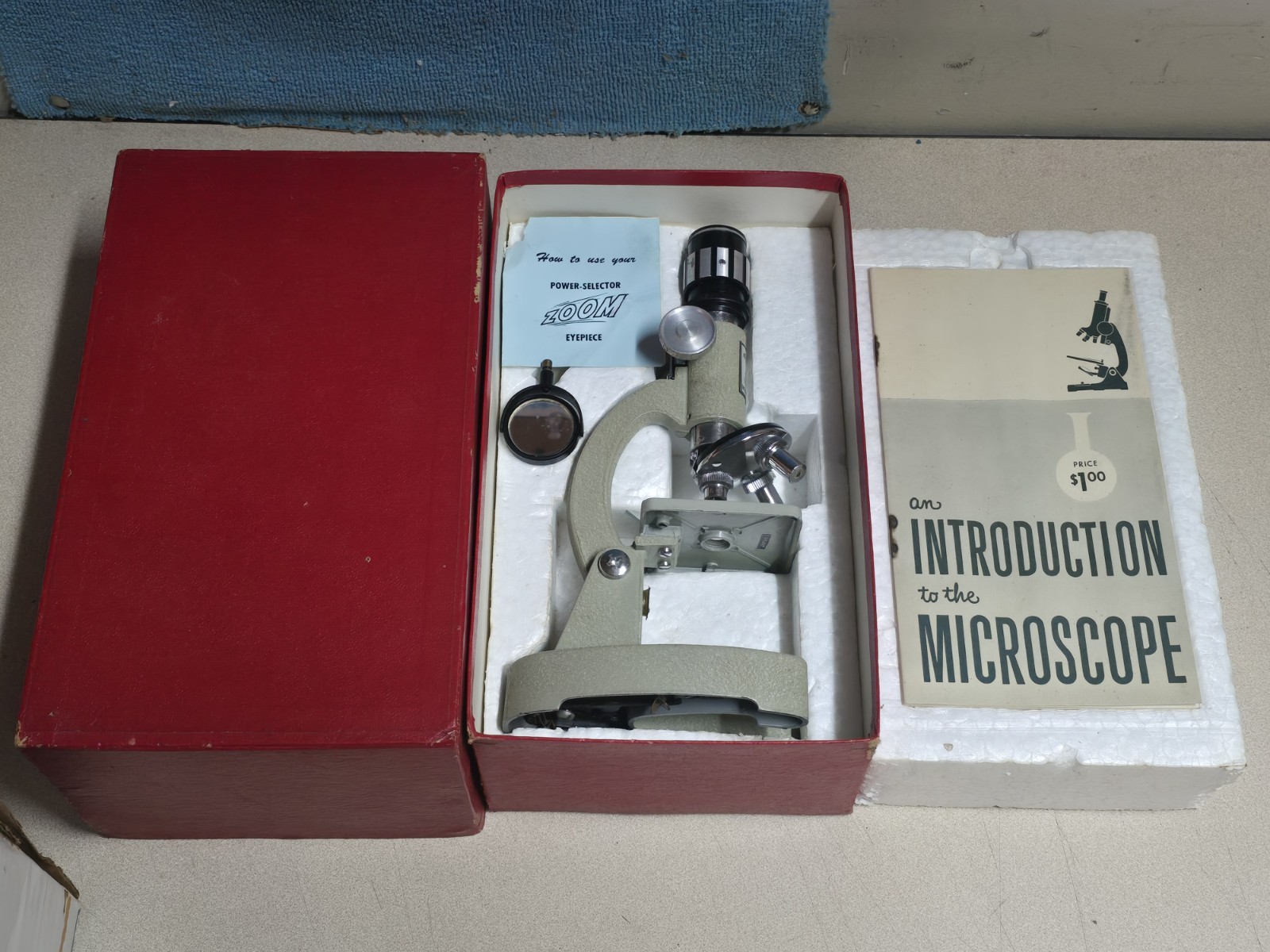 VINTAGE 1960’s Scope Instrument Corp Microscope Zoom 50-750X Model No. 5350