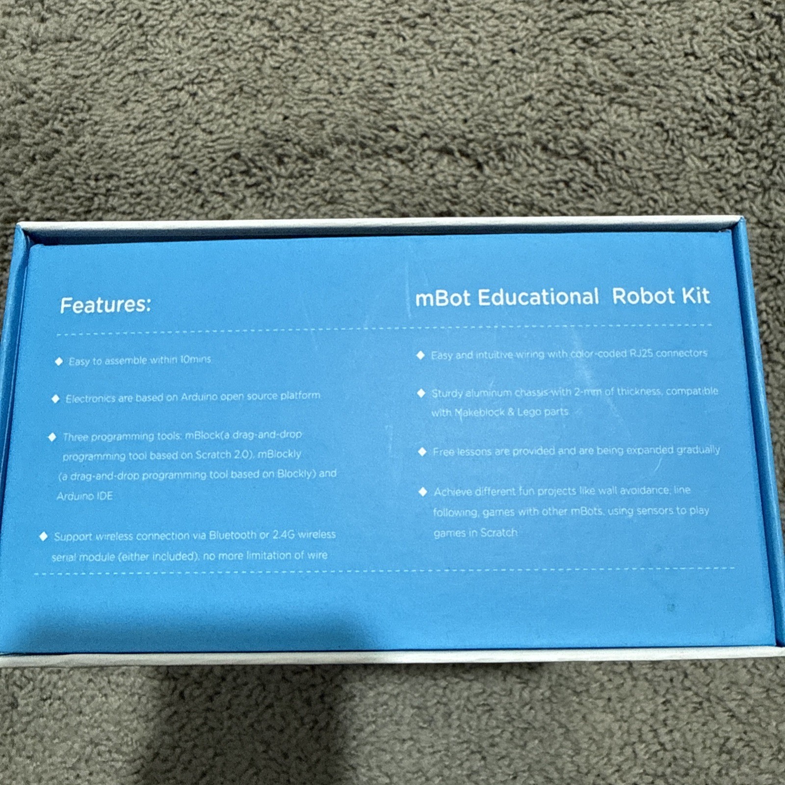 Makeblock mBot Educational Robot Kit Blue STEM Bluetooth 90053 Brand New Sealed
