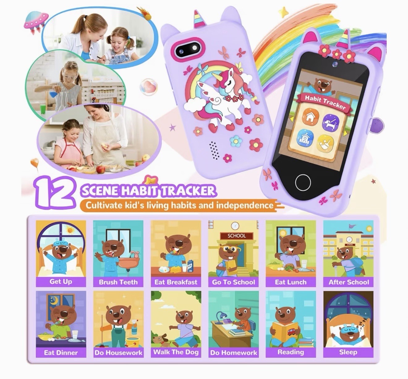 New Seal Kids Smart Phone for Girls Gifts – Toddler Birthday Gift for Age 3 -8