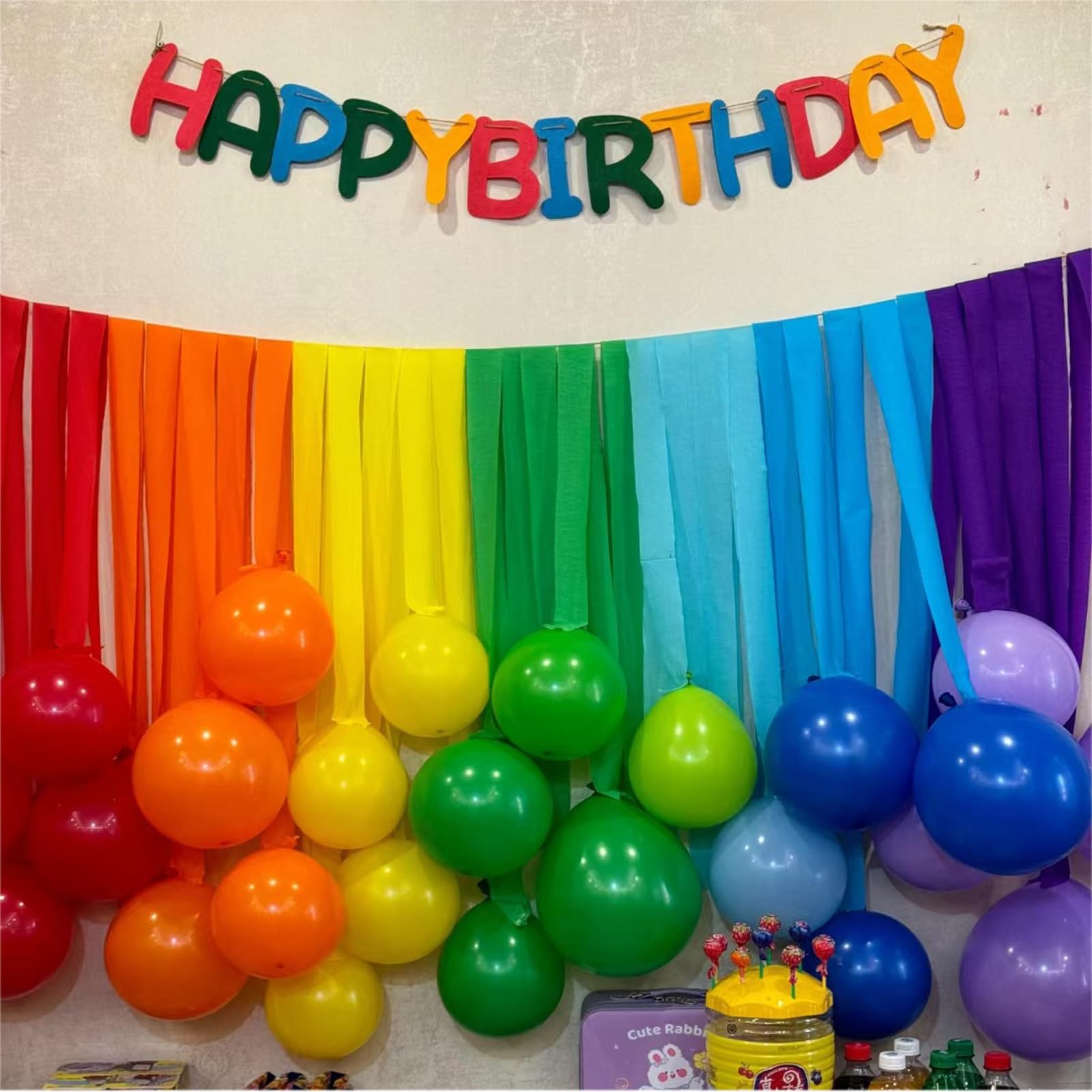 6 Rolls Rainbow Crepe Paper Streamers 492 Ft Party Birthday Wedding Decor 6 Colo