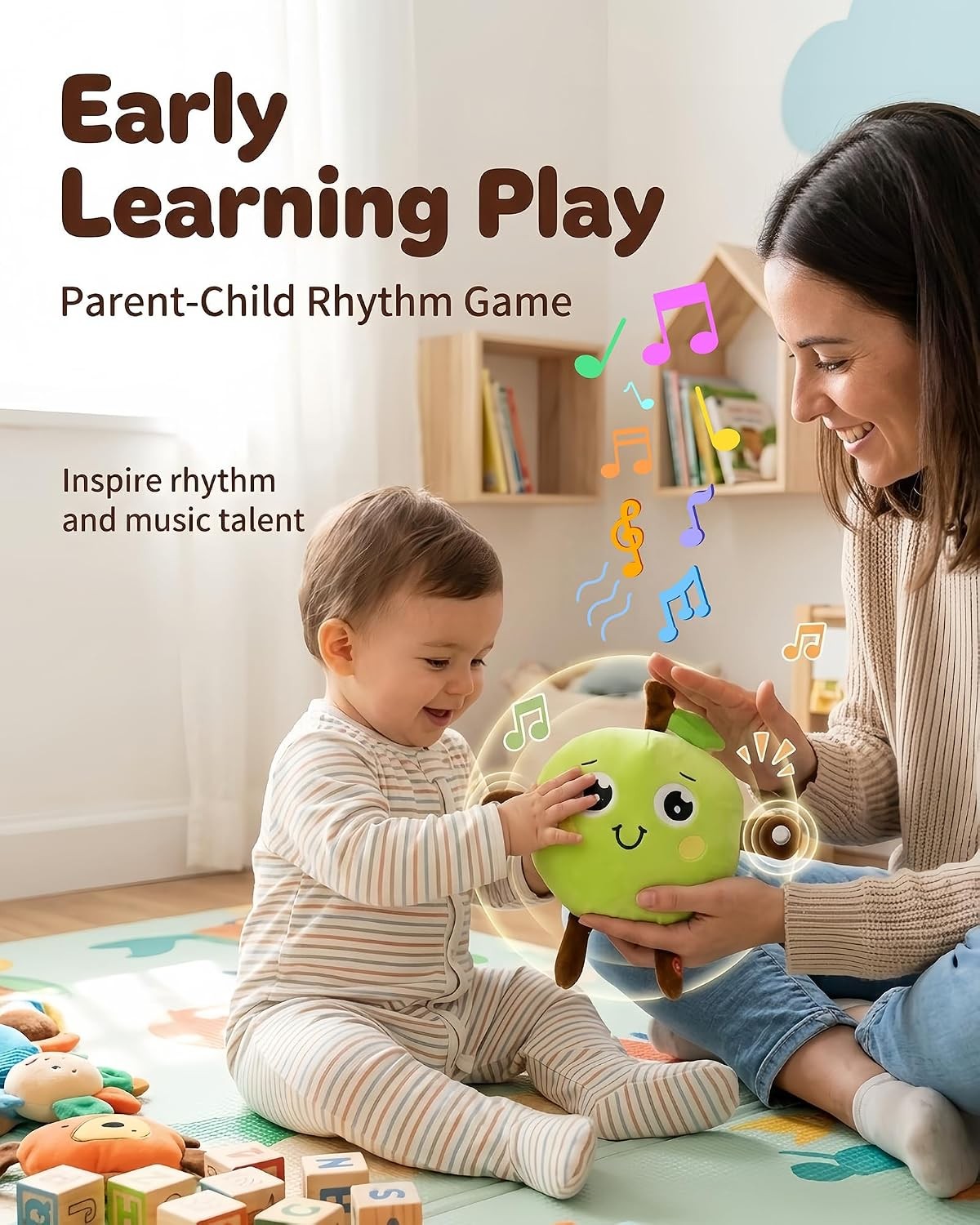 Magic Touch Interactive Music Plush Toy,Soft Baby Musical Sensory Toy with Sound