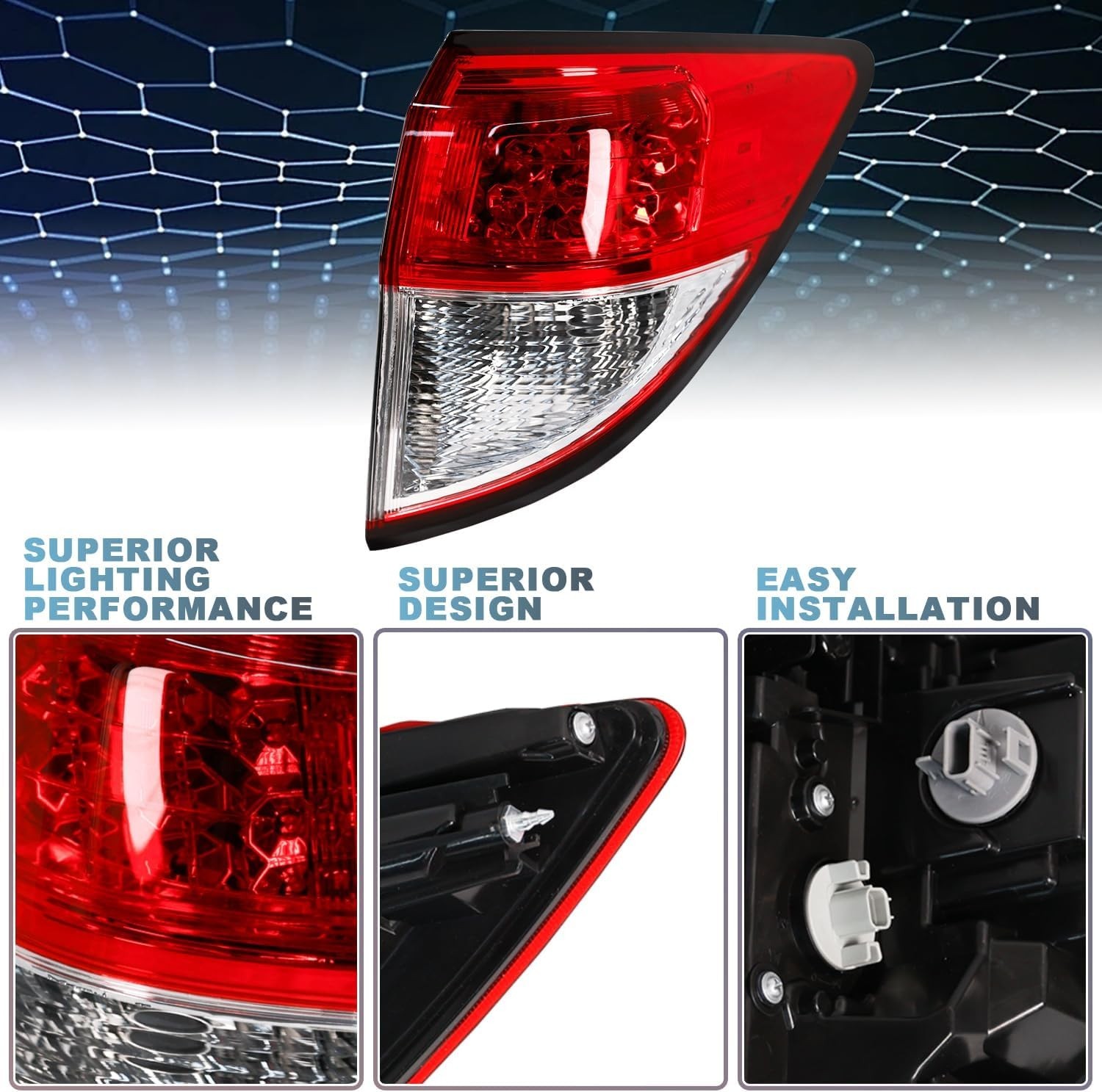 Right Tail Light 2019-2022 Honda HRV HR-V Replacement for 33502-T7W-A31 HO28051