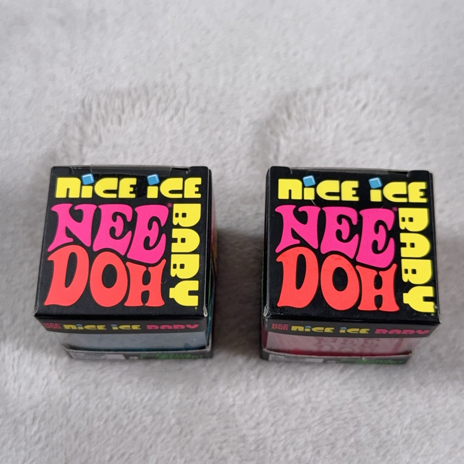 NeeDoh Nice Ice Baby 1”size – 2 Pack Sensory Toy NEW Blue & Red NIB