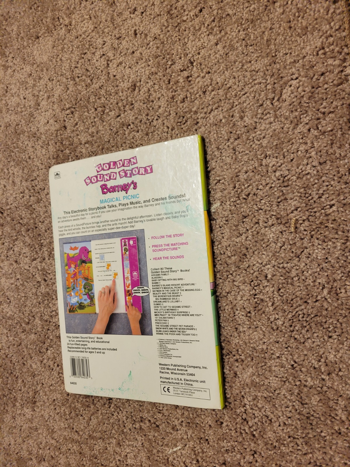 Barney’s Magical Picnic Interactive Book and Sound Effects Board Book for Kids