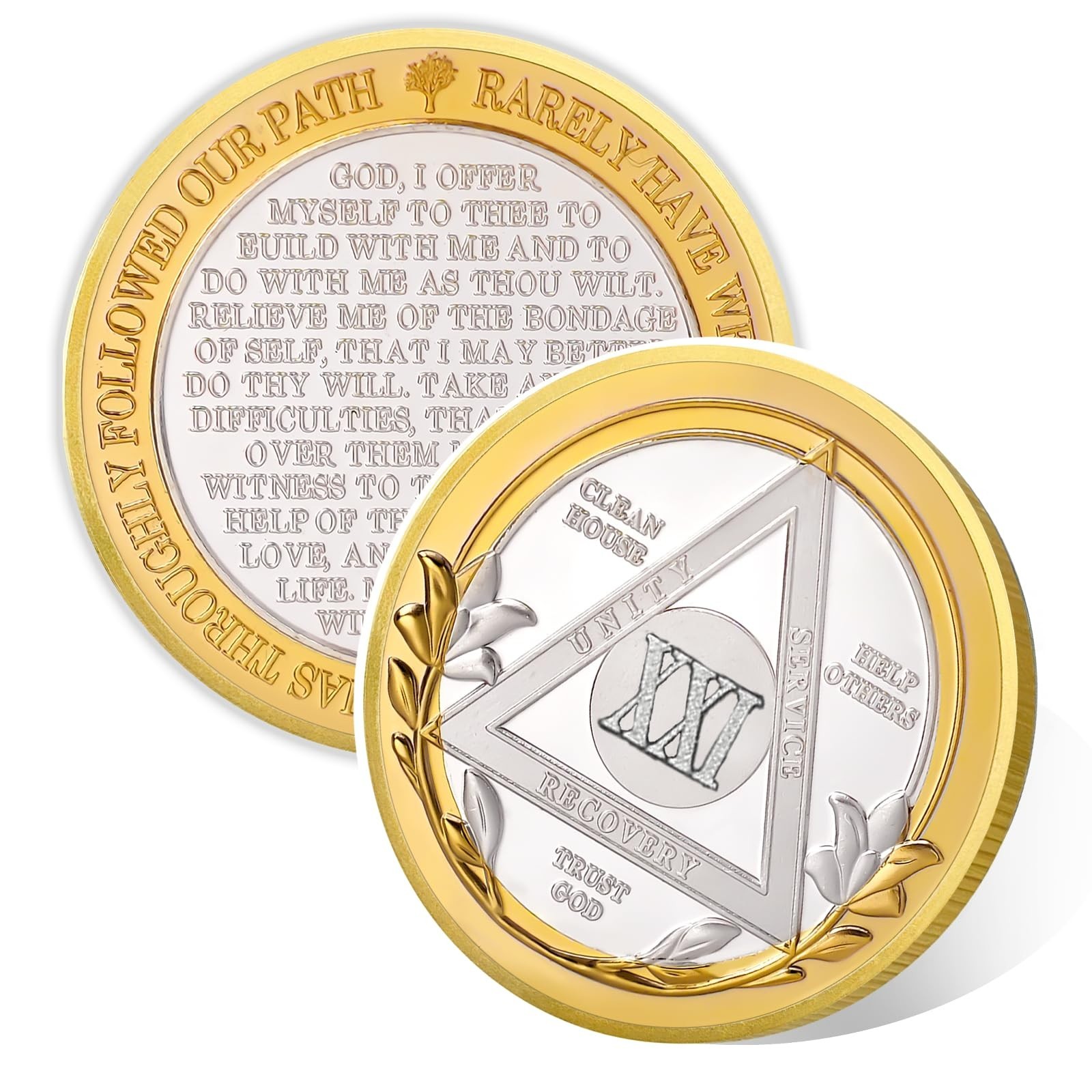Victory Path 21 Year Sobriety Coin, Affirmation AA Chips, Addiction Recovery …