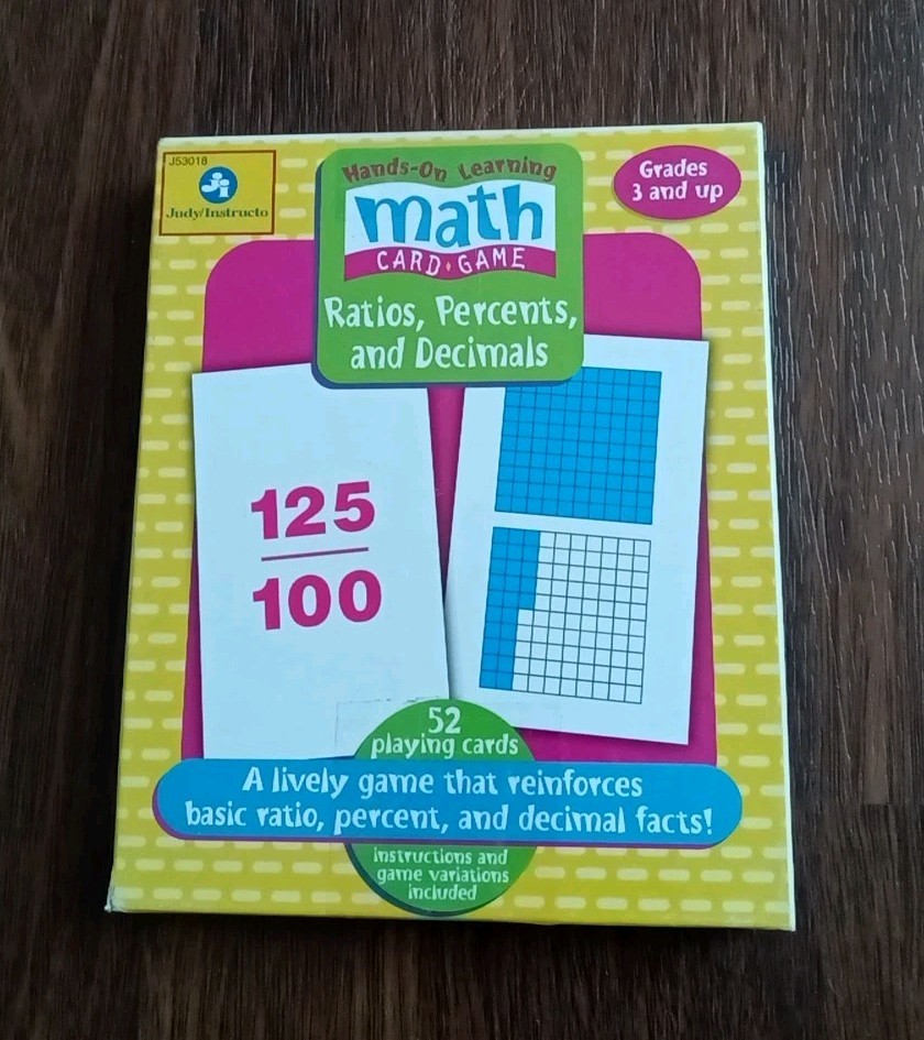 Hands-On Learning Math Card Game “Ratios, Percents and Decimals” Judy/Instructo