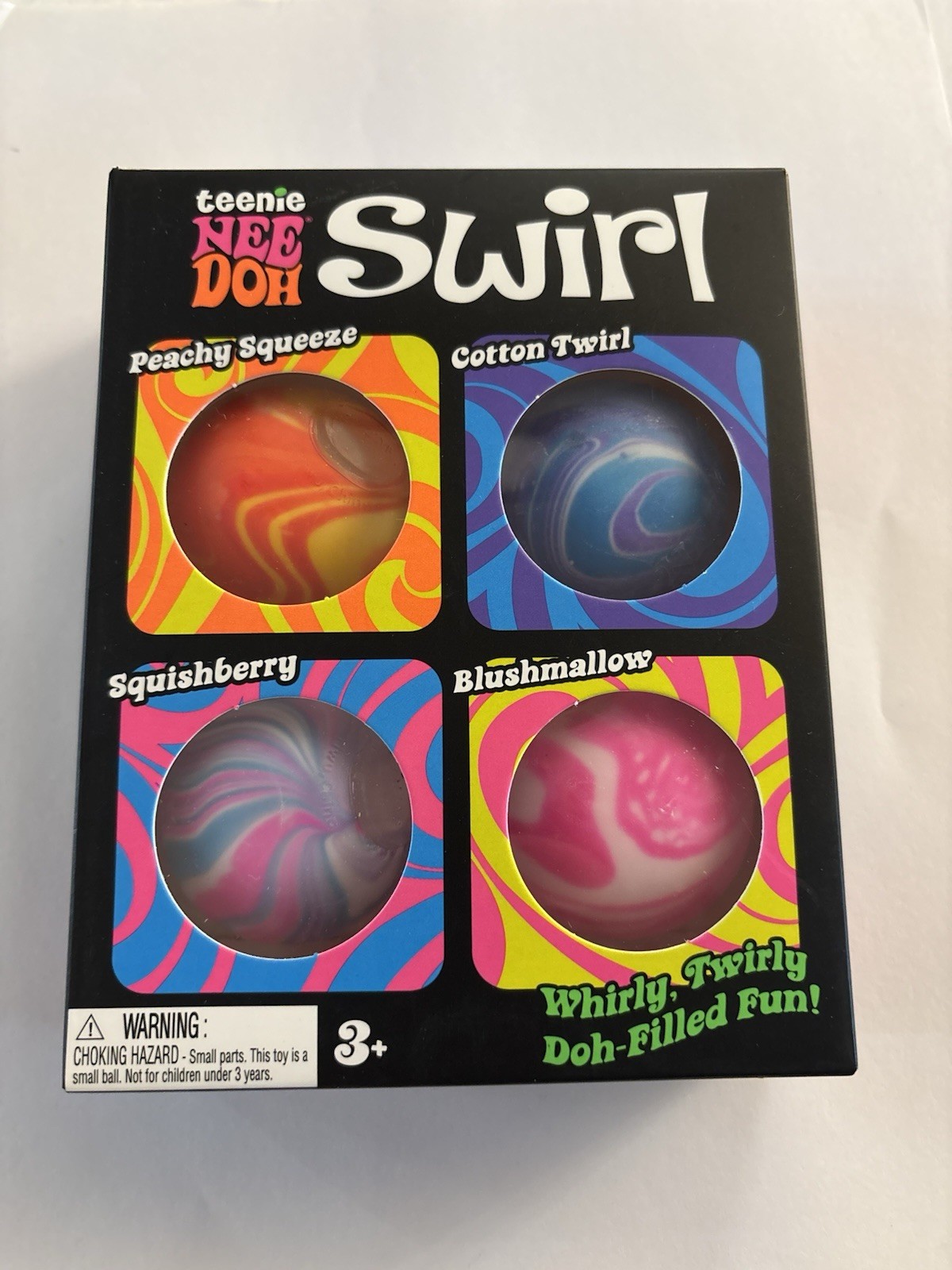 NeeDoh Teenie Swirl 4-Pack Mini Squishy Stress Balls New Free Priority Shipping