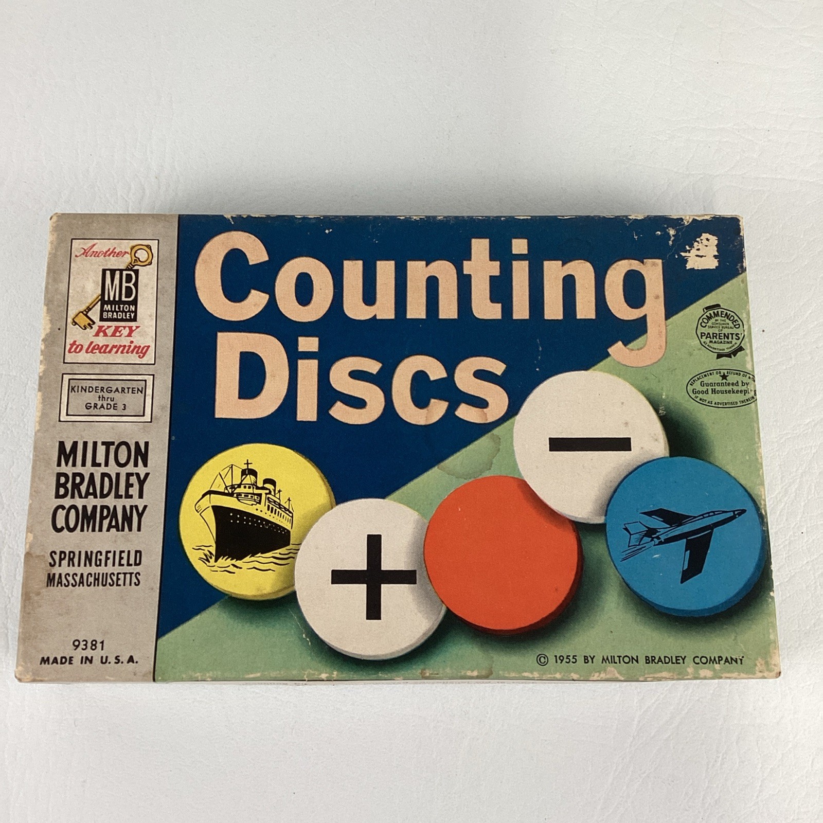 Counting Discs Youth Learning Arithmetic Math Vintage 1955 Milton Bradley Toy