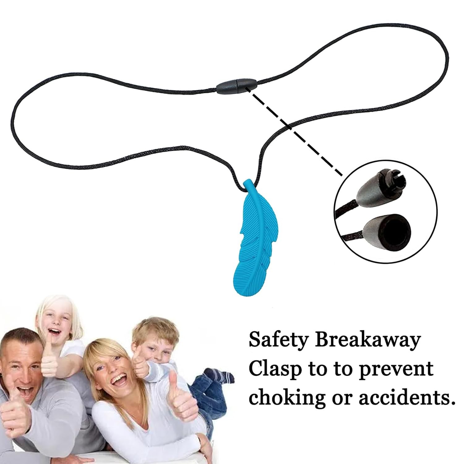 ensory Chew Necklace for Kids 5-Pack Autism ADHD Silicone Chewy Pendant