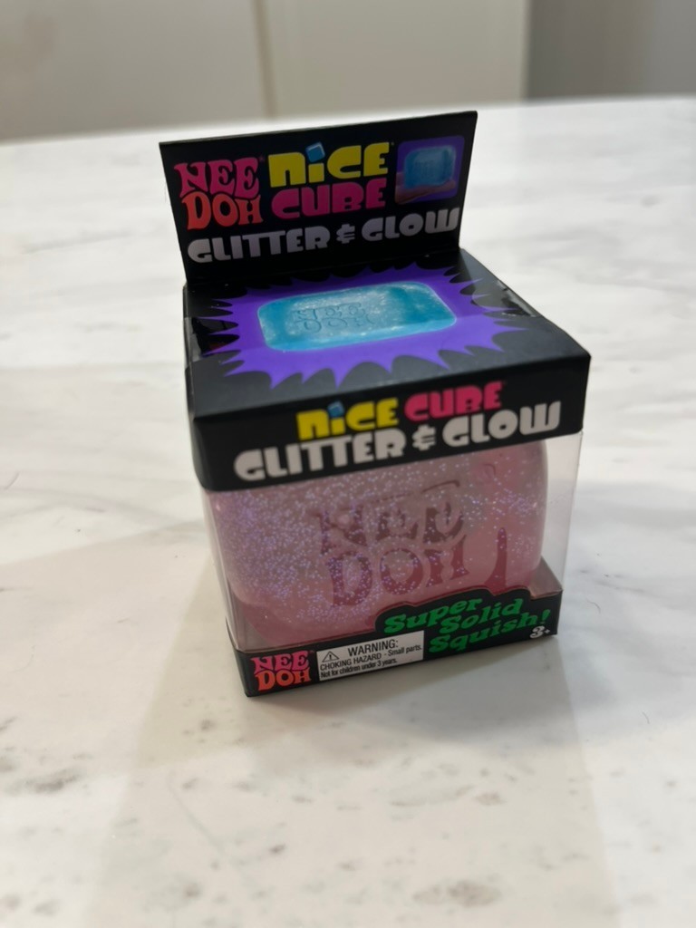 NeeDoh Nice Cube Glitter & Glow Pink, Authentic USA Seller, In Hand, Ships Fast!