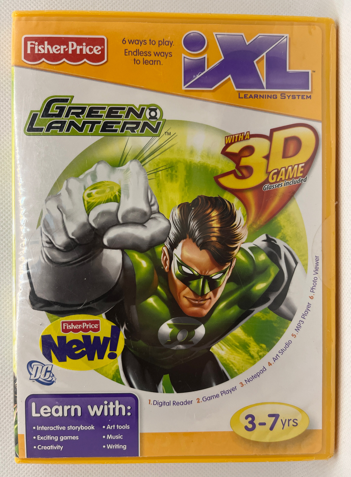 Fisher Price iXL Learning System Green Lantern DC Comics 3D Game Ages 3-7 Yrs