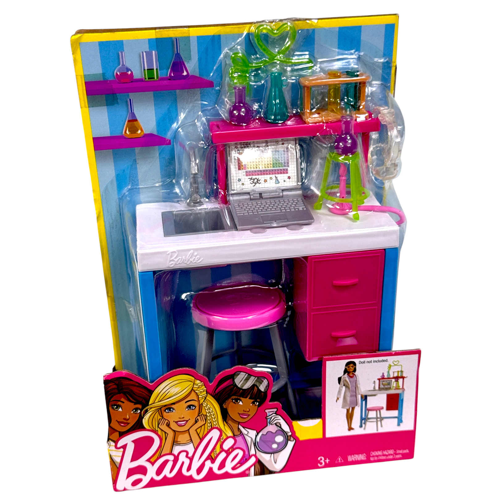 Barbie Science Lab Playset STEM Career Desk Lab Equipment Toys For Girls Ages 3+