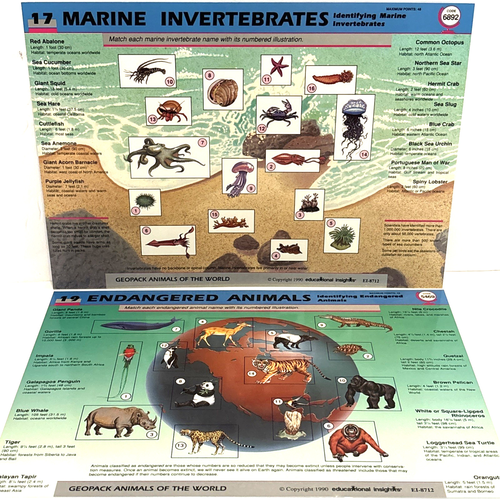 Vintage GeoSafari Animals of the World Learning Game Homeschool Complete Cards