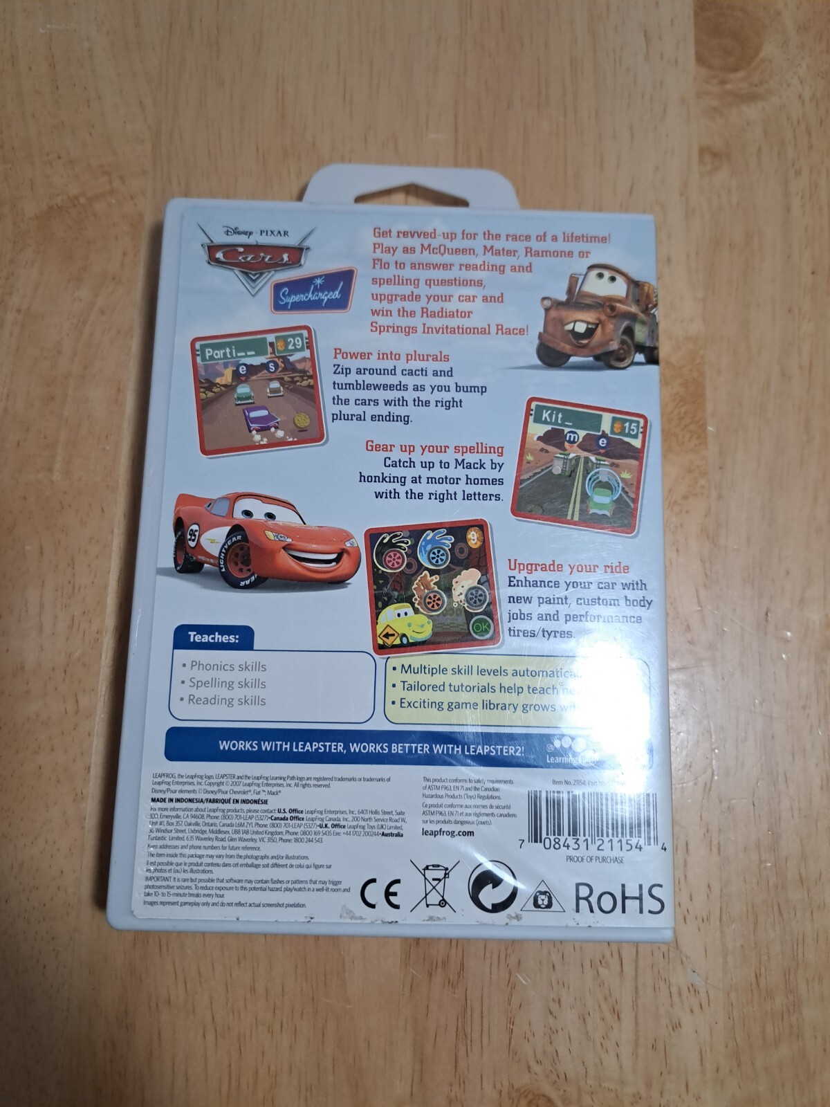 5 Leapster Disney Cars,Toy Story3,Ratatouile,The princess the frog,Tangle Games