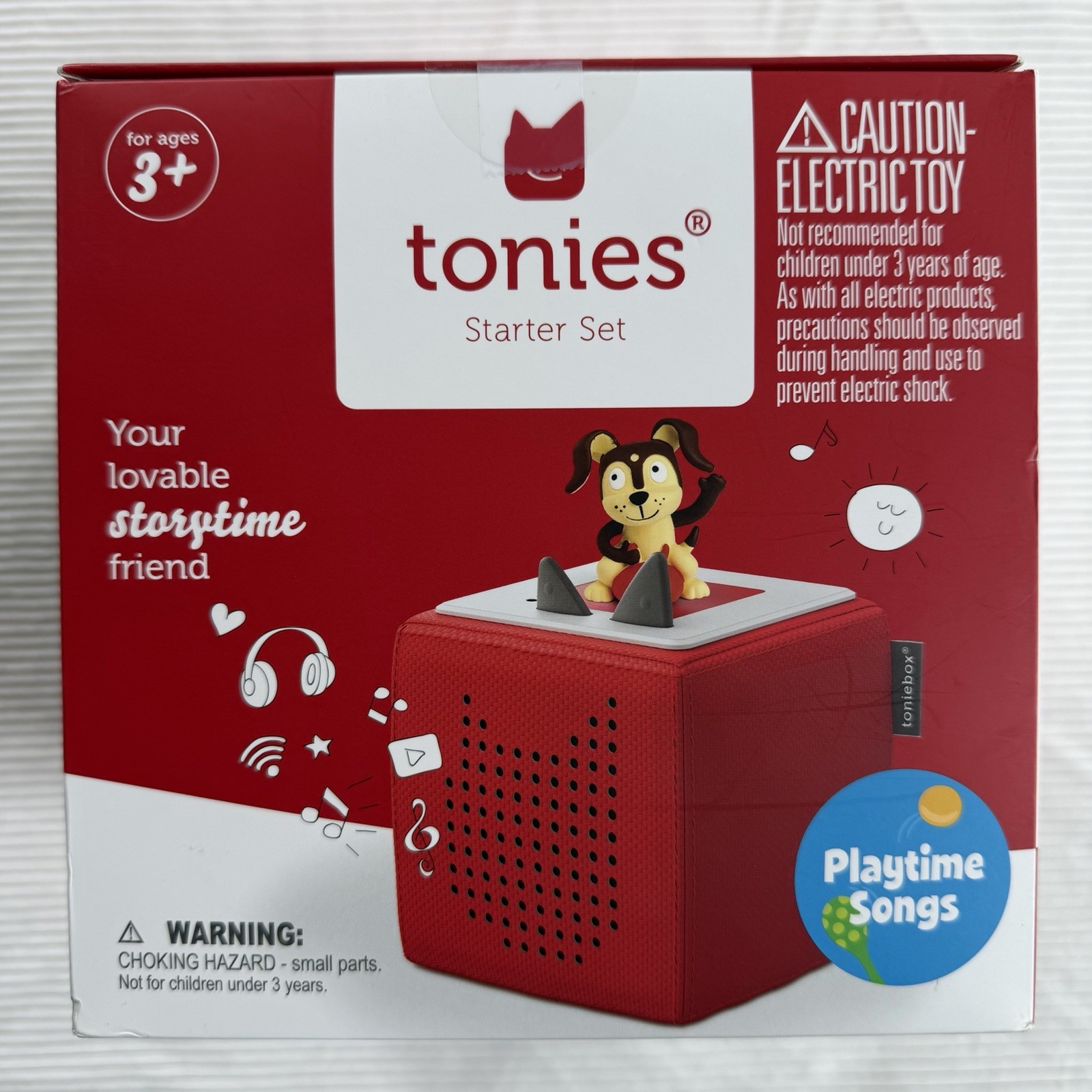 Tonies Toniebox Red Audio Starter Set Playtime Songs and Story Time Teller NIB