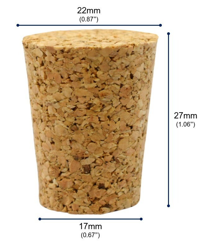 10PK Cork Stoppers, Size #8 – Tapered Shape – Eisco Labs
