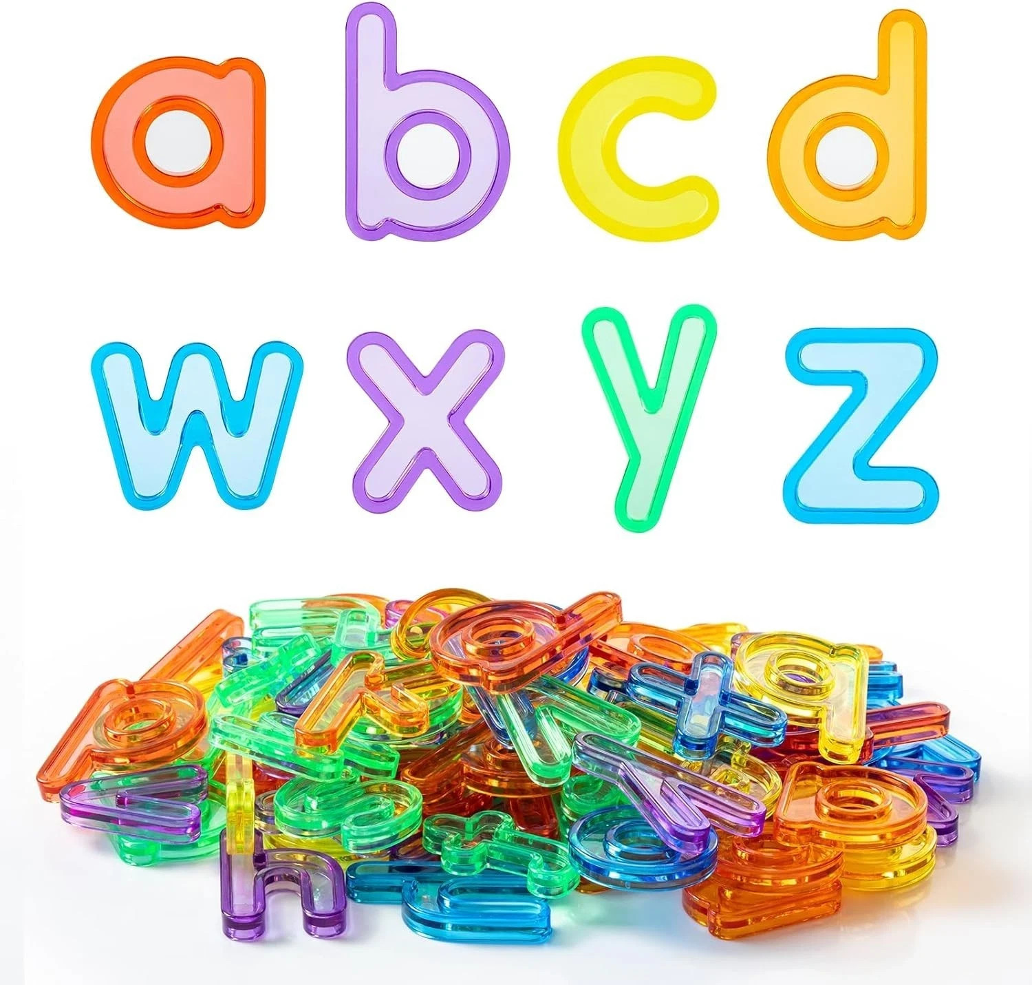 78 Pcs Translucent Letters and Numbers – Plastic Alphabet Letters for Kids – …