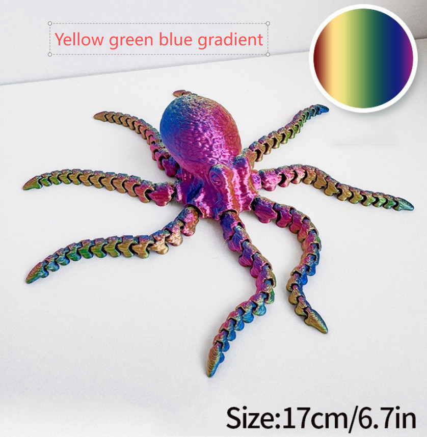 3D Printed Octopus ADHD/ADD Fidget Toy Landscape Garden – Multiple Color Options