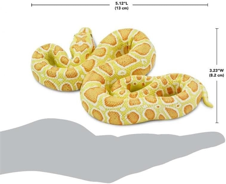 Albino Burmese Python Figurine – Lifelike 5.5″ Snake Figure Kids Educational Toy