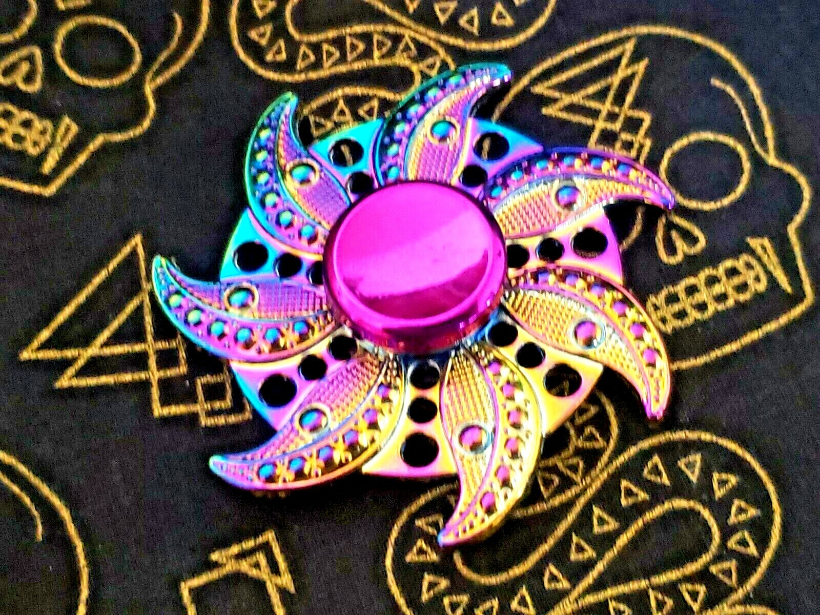 Multi Color Flower Fidget Spinner Toy All Metal Adults Kids Boys Girls ADHD