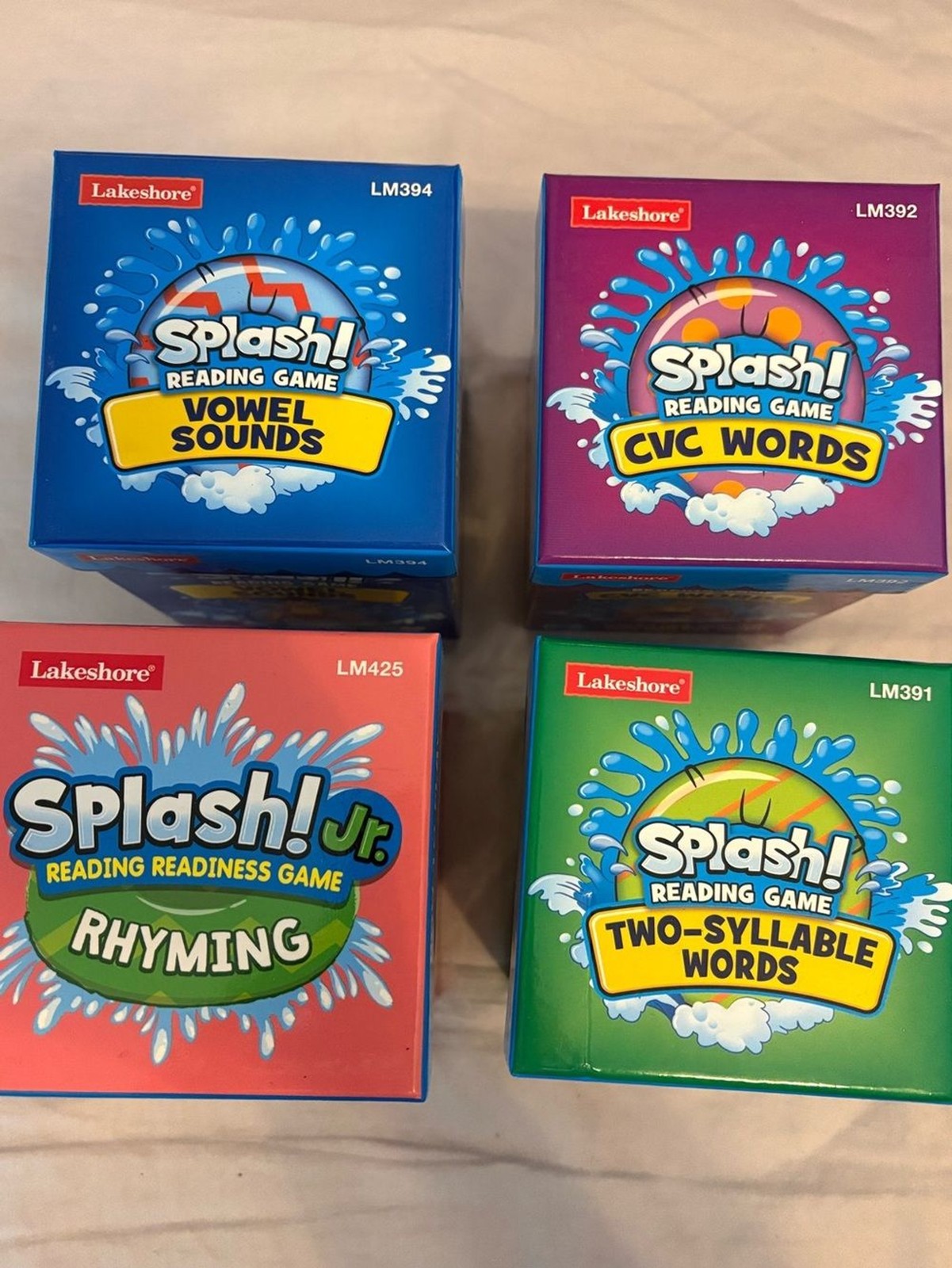 Lakeshore Splash Reading Games Set of 4 Complete Pre-K-2 Phonics Bundle
