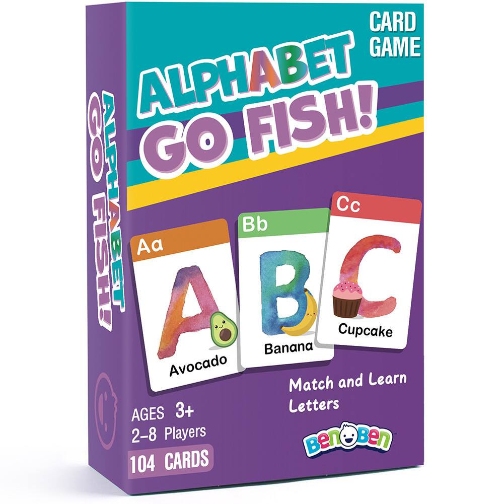 Kids Card Games ABC Go Fish Flash Cards Children Early Education Learning Toy
