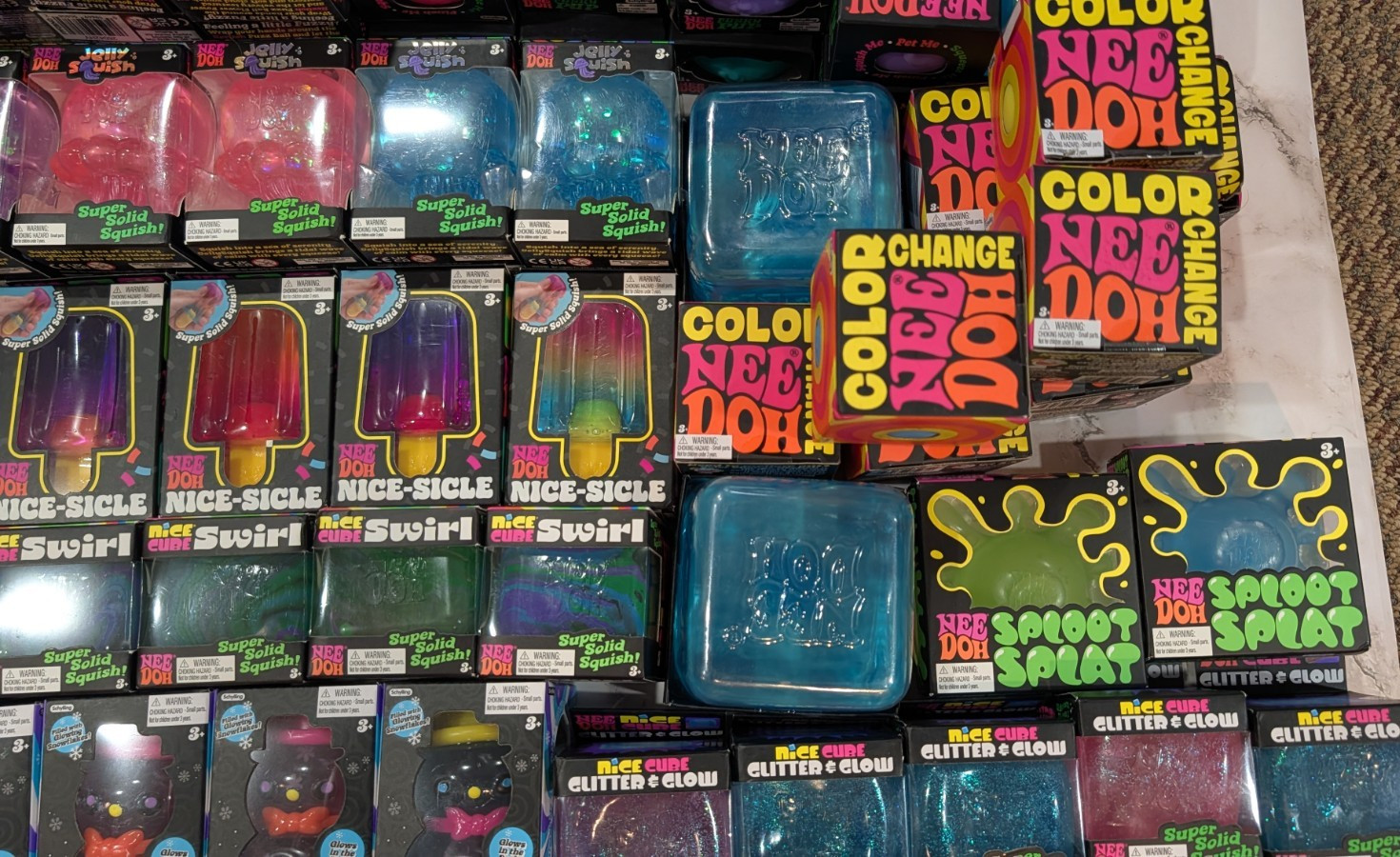 Needoh Lot of 100: Nice-Sicle, Nice Cubes, Groovy Glowman, Jelly Squish, MORE!!