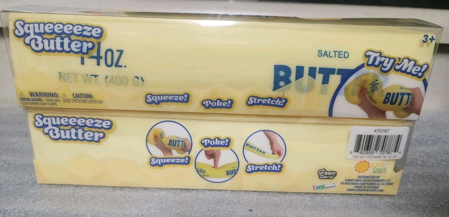 Butter Squishy Sunny Days Salted Butter Squeezy Jumbo 14oz Toy NEW 💥🧈🧈💥
