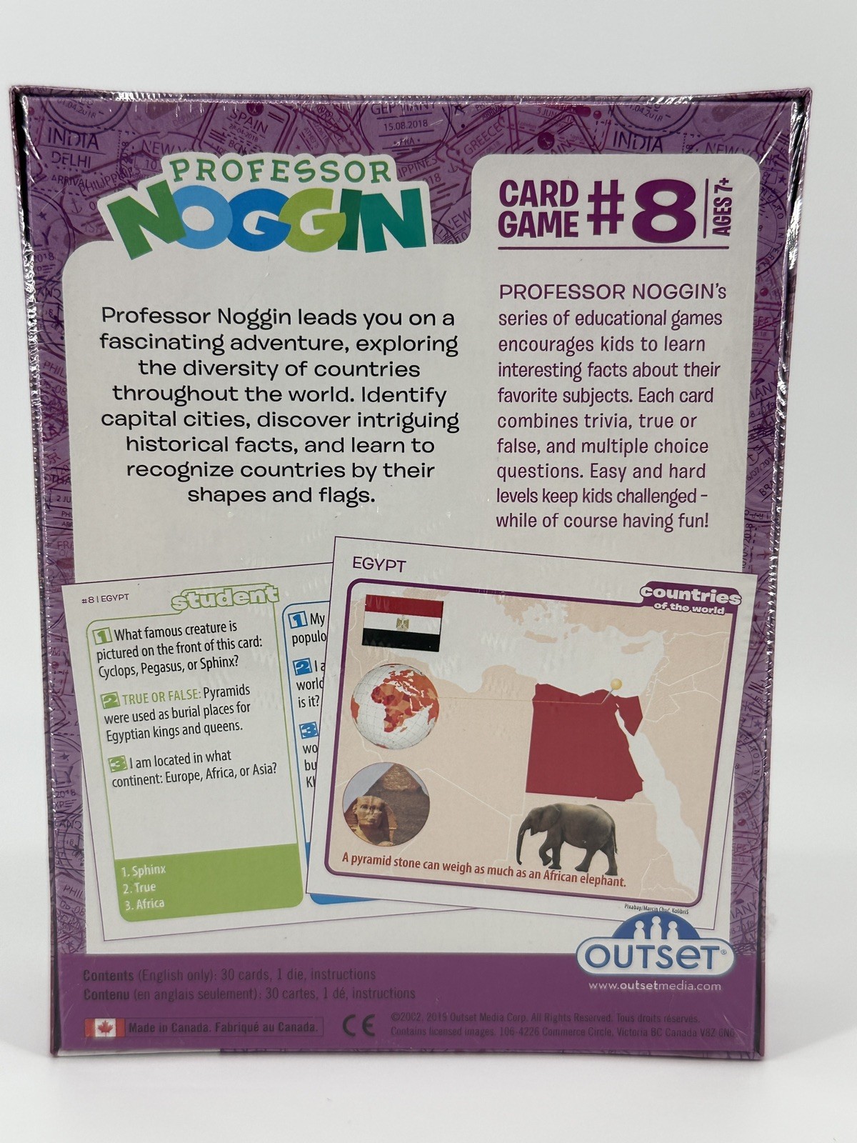 Professor Noggin Educational Home School Card Game #8 Countries of World SEALED