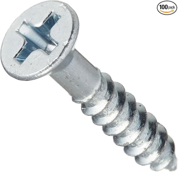40814 Flat Head Phillips Wood Screw 6 X 3/4 100-Pack, 1.25 inches, No Color