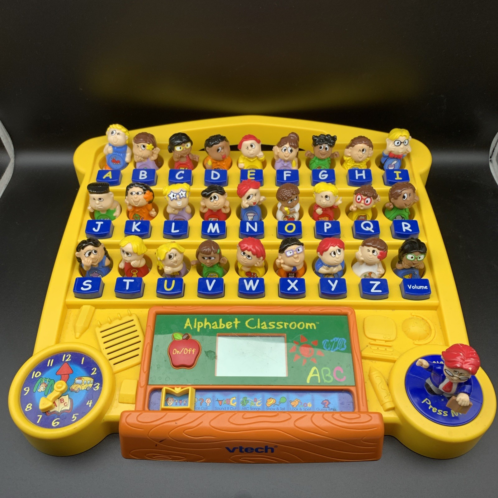 RARE Vtg VTech Interactive Alphabet Classroom Learning Toy Yellow – WORKS!