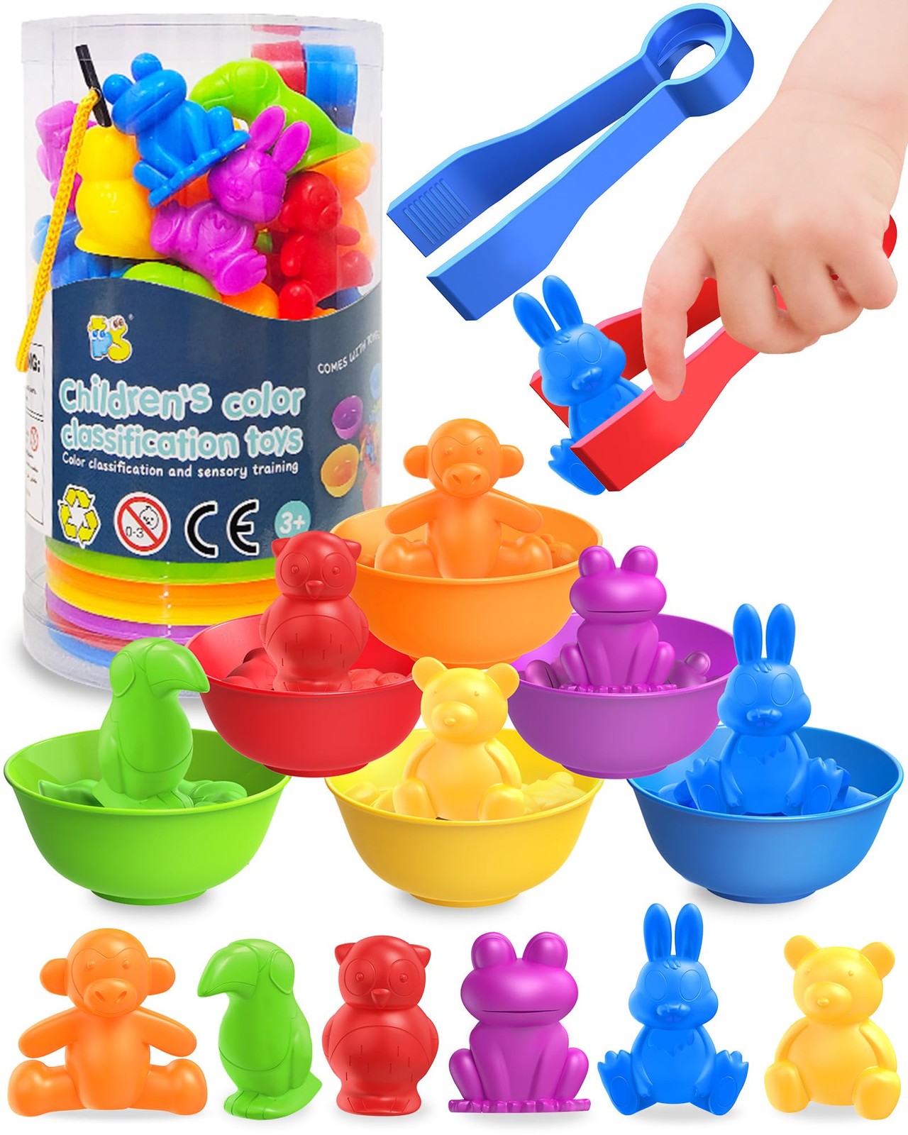 Oomloid Counting Animals Montessori Toys for 3 4 5 Years Old Medium, Multi
