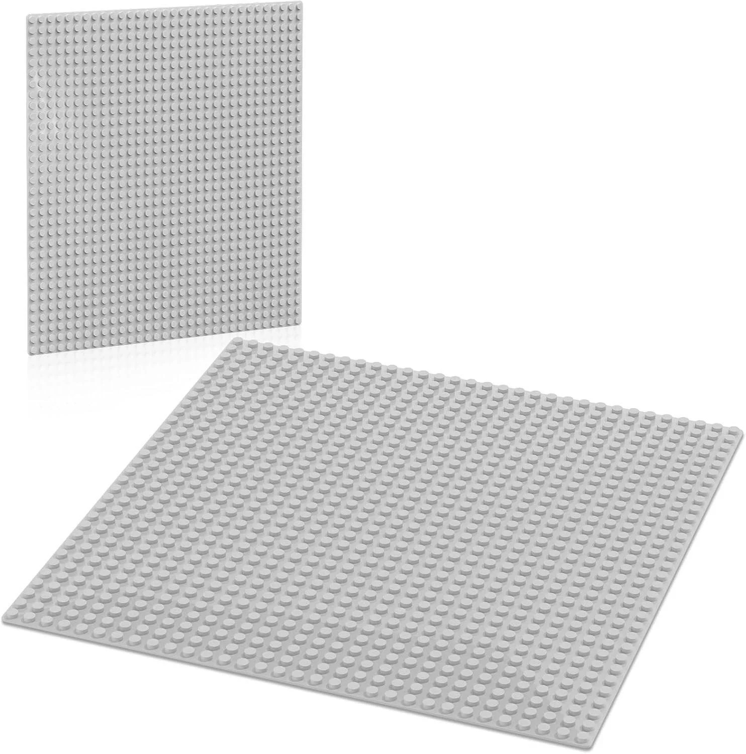 2-pack Gray Baseplates 32×32 Studs Â Compatible with Classic Lego, 10″x10″