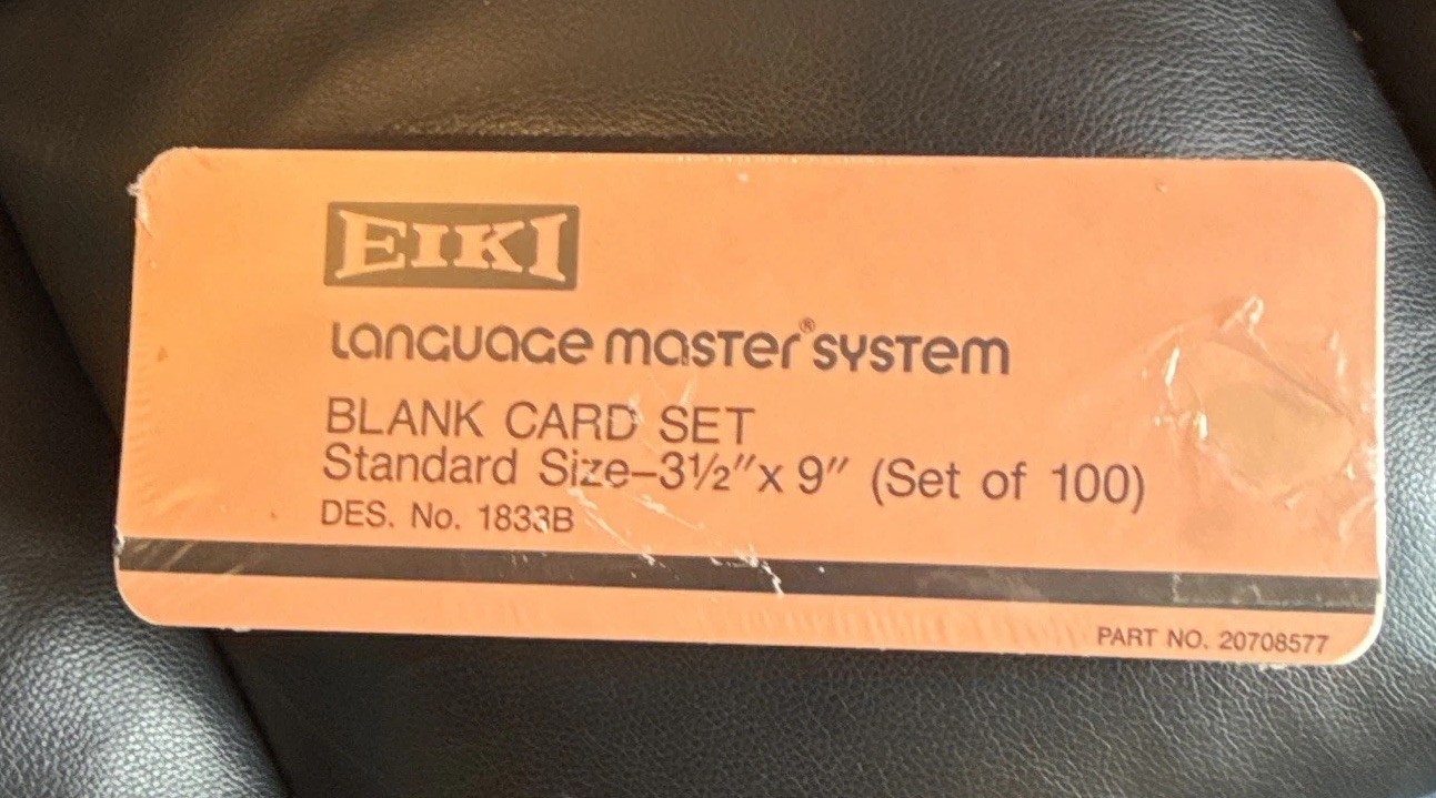 LO-FI Gem! New EIKI Language Master System Blank Cards 100 Standard 3.5 x 9