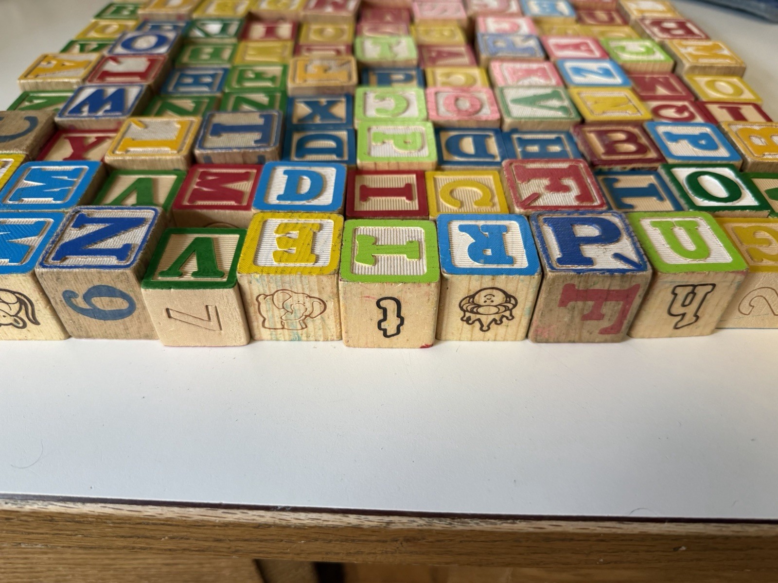 Over 100 Wood Alphabet Blocks Letters, Numbers, And Pictures